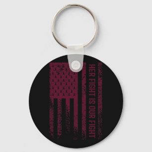 Her Fight Is My Fight Ribbon Heart Brain Aneurysm Key Ring