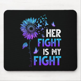 Her Fight Is My Fight Teal & Purple Ribbon Sui Mouse Mat