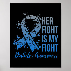 Her Fight Is My Fight Warrior Type 1 Or 2 Diabetes Poster
