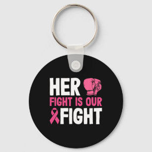 Her Fight Is Our Fight Boxing Glove Breast Cancer  Key Ring