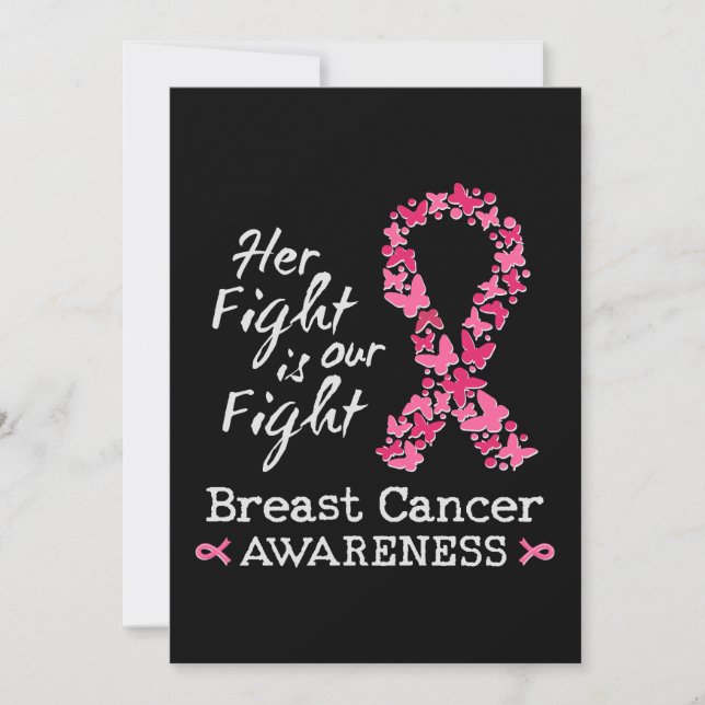 Her fight is our fight Breast Cancer Awareness Invitation (Front)