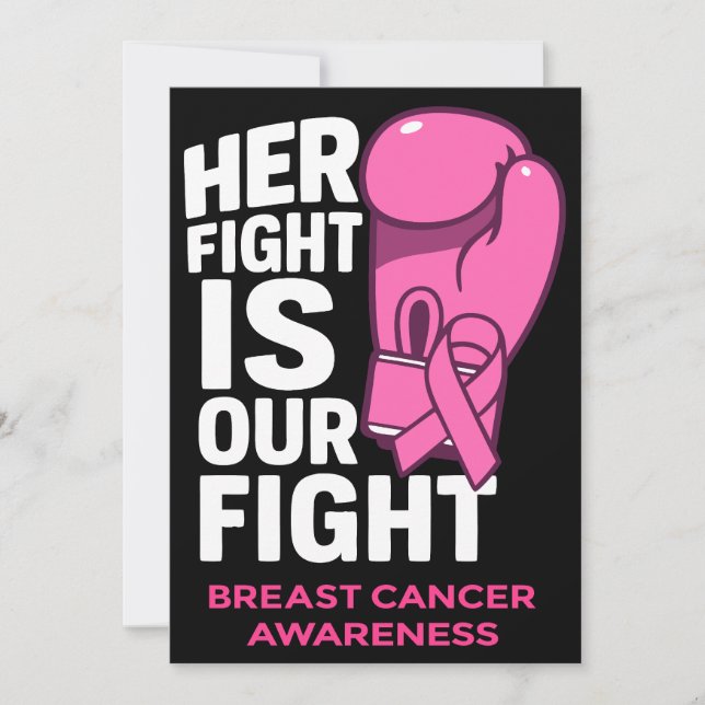 Her Fight Is Our Fight – Breast Cancer Awareness Invitation (Front)