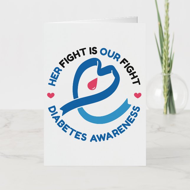 Her Fight Is Our Fight – Diabetes Awareness Foil Holiday Card (Front)