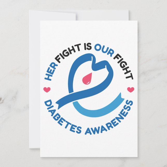 Her Fight Is Our Fight – Diabetes Awareness Invitation (Front)