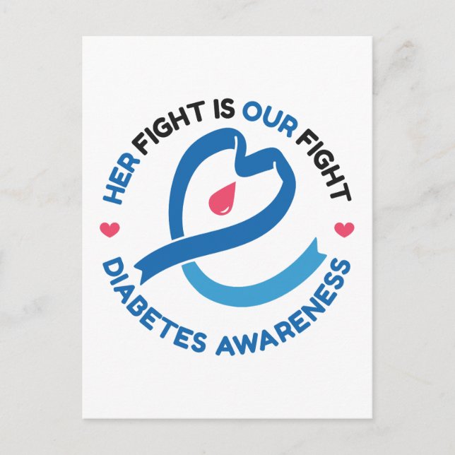 Her Fight Is Our Fight – Diabetes Awareness Postcard (Front)