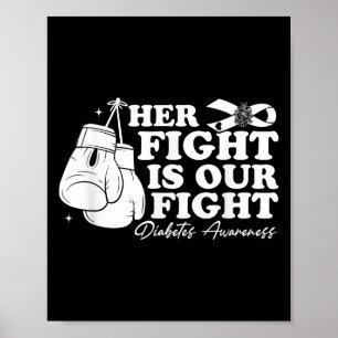 Her Fight Is Our Fight Diabetes Awareness T1d Diab Poster