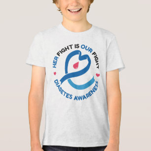 Her Fight Is Our Fight – Diabetes Awareness Tri-Blend Shirt