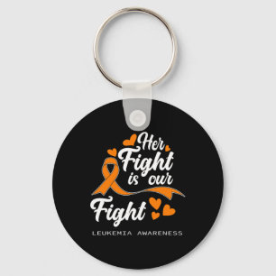 Her Fight Is Our Fight Orange Ribbon Leukaemia Awa Key Ring