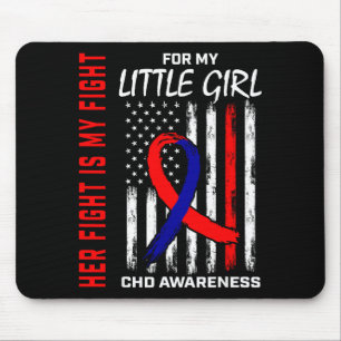 Her Fight Little Girl Chd Awareness American Flag Mouse Mat