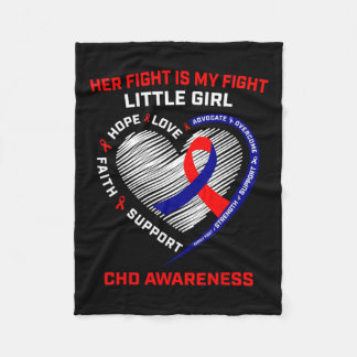 Her Fight Little Girl Chd Awareness Heart Disease  Fleece Blanket