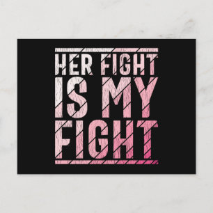 Her Fight My Fight Breast Cancer Awareness Family Postcard