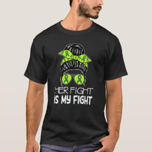 Her Fight My Fight Cerebral Palsy Messy Bun CP Awa T-Shirt