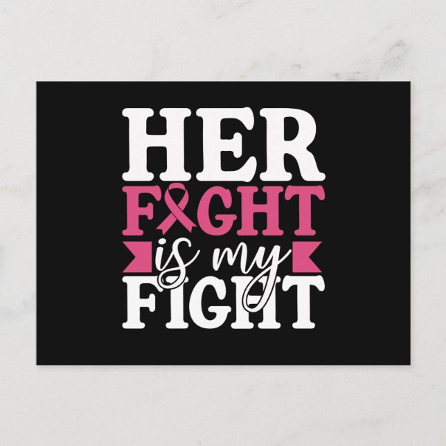 Her Fight My Fight Family Matching Breast Cancer Postcard (Front)