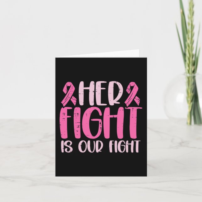Her Fight Our Fight Family Breast Cancer Awareness Card (Front)