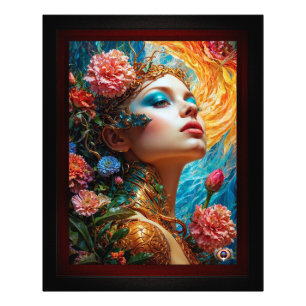 Her Floral Delights AI Concept Art by Xzendor7 Photo Print