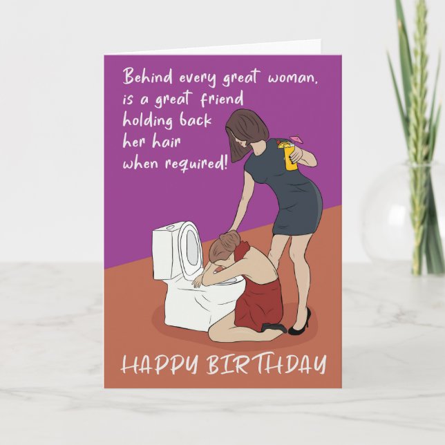 Her Funny Humour Night Out Friend Birthday Card (Front)