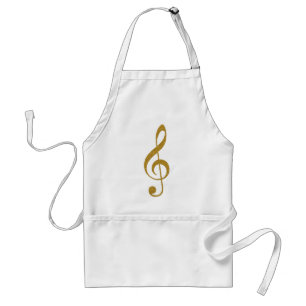 her golden treble clef musical note standard apron