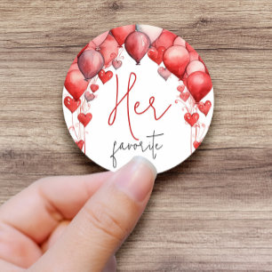 Her, His, Our Favourite Snack Bridal Shower Favour Classic Round Sticker
