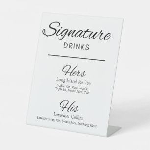 Her/His Signature Drink Wedding Sign