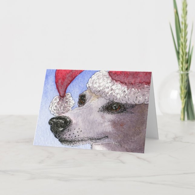 Her Holiday Hat - whippet Card (Front)