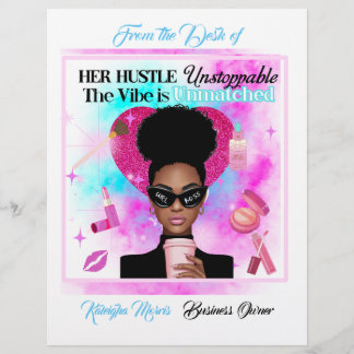 HER Hustle Unstoppable Stationary Custom Letterhead