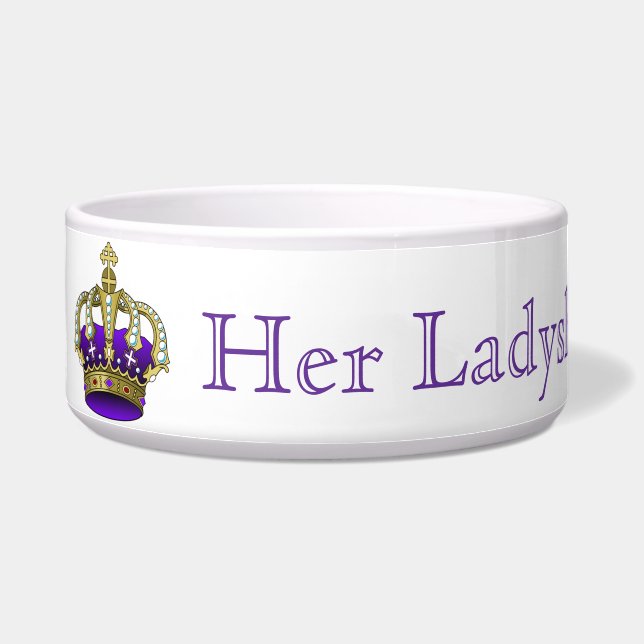 Her Ladyship Pet Bowl Personalise Name (Left)