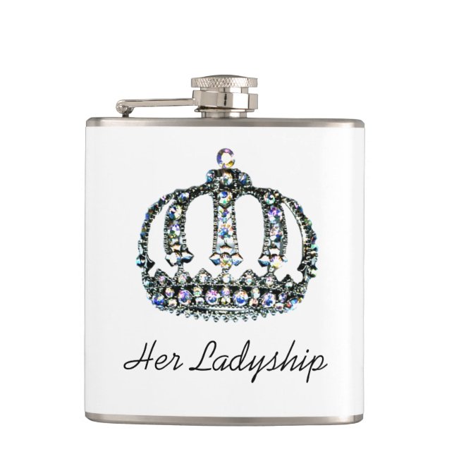 "Her Ladyship" Tiara  Hip Flask (Front)