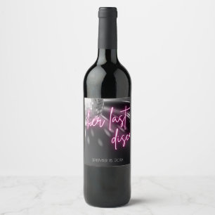 Her Last Disco Bachelorette Party Napkins Wine Label
