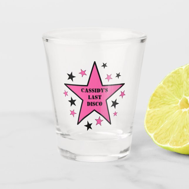 Her Last Disco Cowgirl Bachelorette Party Shot Glass (Front)