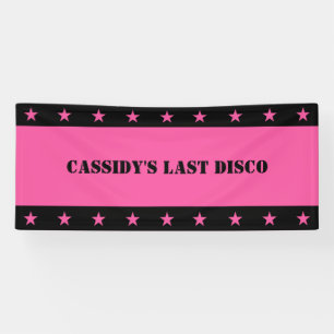 Her Last Disco Pink Cowgirl Bachelorette Party Banner
