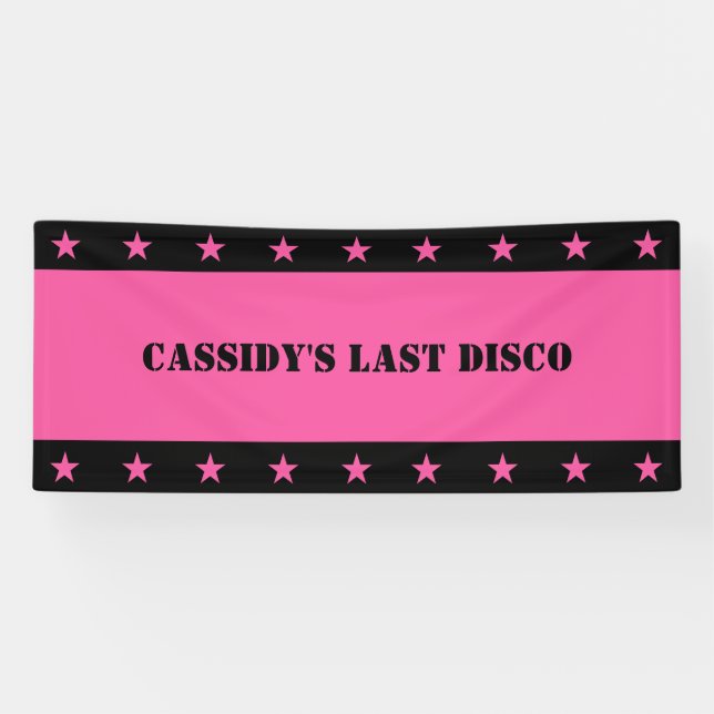Her Last Disco Pink Cowgirl Bachelorette Party Banner (Horizontal)