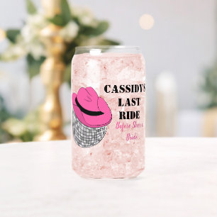Her Last Ride Disco Cowgirl Bachelorette Party Can Glass