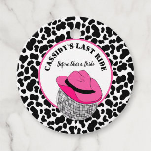 Her Last Ride Disco Cowgirl Bachelorette Party Favour Tags