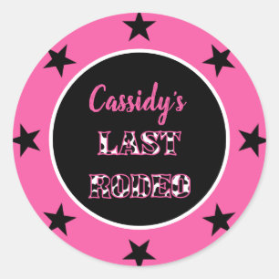 Her Last Rodeo Disco Cowgirl Bachelorette Party Classic Round Sticker