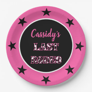Her Last Rodeo Disco Cowgirl Bachelorette Party Paper Plate