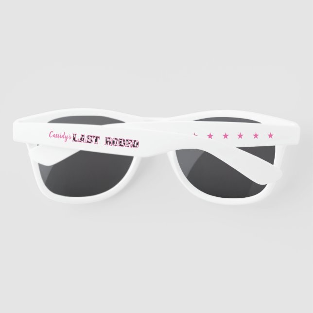 Her Last Rodeo Disco Cowgirl Bachelorette Party Sunglasses (Back)