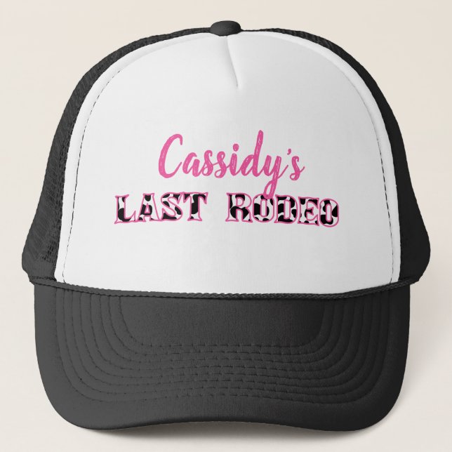 Her Last Rodeo Disco Cowgirl Bachelorette Party Trucker Hat (Front)