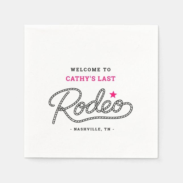 Her Last Rodeo Final Ride Bachelorette Party Napkin (Front)