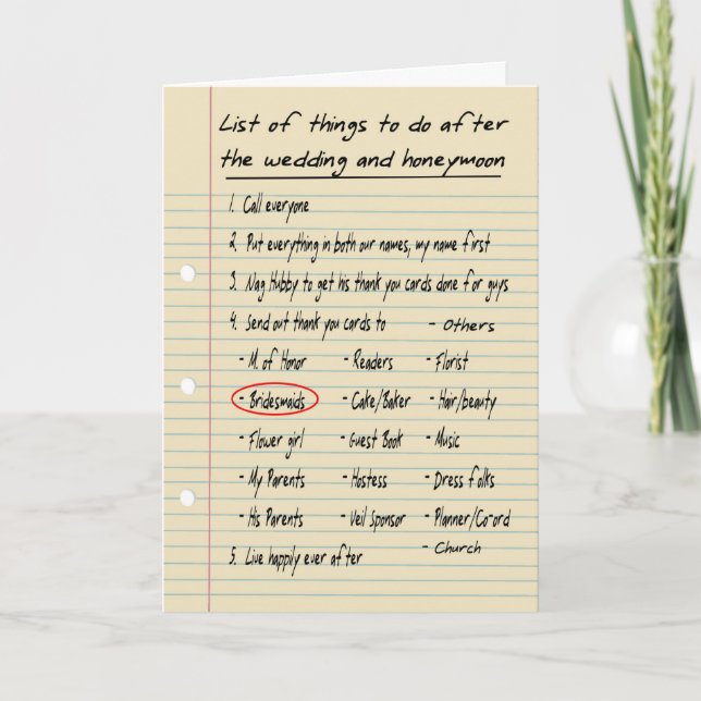 HER LIST - Be my Bridesmaid? Invitation (Front)