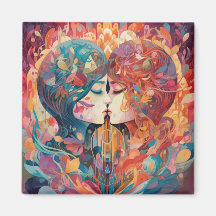 Her Love, Her Way  | Lesbian Kiss Art Deco Style