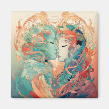 Her Love, Her Way  | Lesbian Kiss Art Deco Style