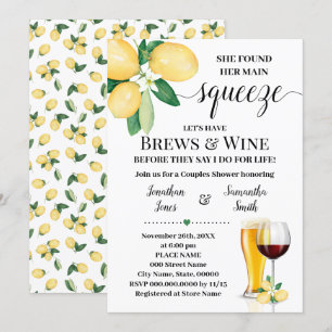 Her Main Squeeze Brews & Wine Bridal Shower Invitation