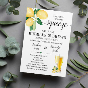 Her main squeeze bubbles & brews bridal shower invitation
