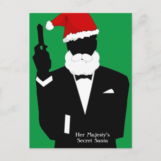 Her Majesty's Secret Santa Holiday Postcard (Front)