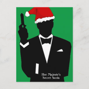 Her Majesty's Secret Santa Holiday Postcard