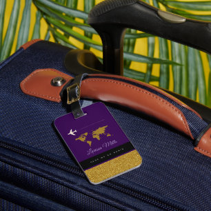 Her Modern Chic Travel Purple Luggage Tag