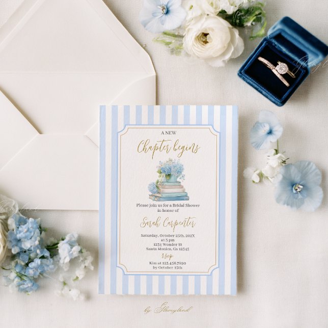 Her Next Chapter Begins Bridal Shower Invitation (Creator Uploaded)