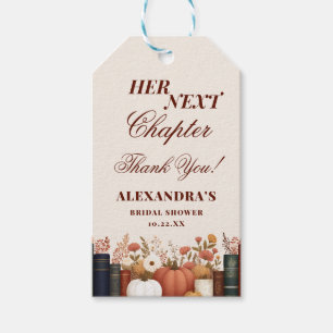 Her Next Chapter Book Theme Bridal Shower Favour Gift Tags