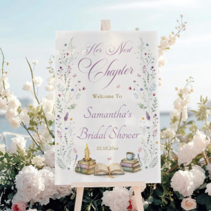 Her Next Chapter Bridal Shower Welcome  Acrylic Sign
