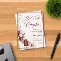 Her Next Chapter Burgundy Book Theme Bridal Shower
